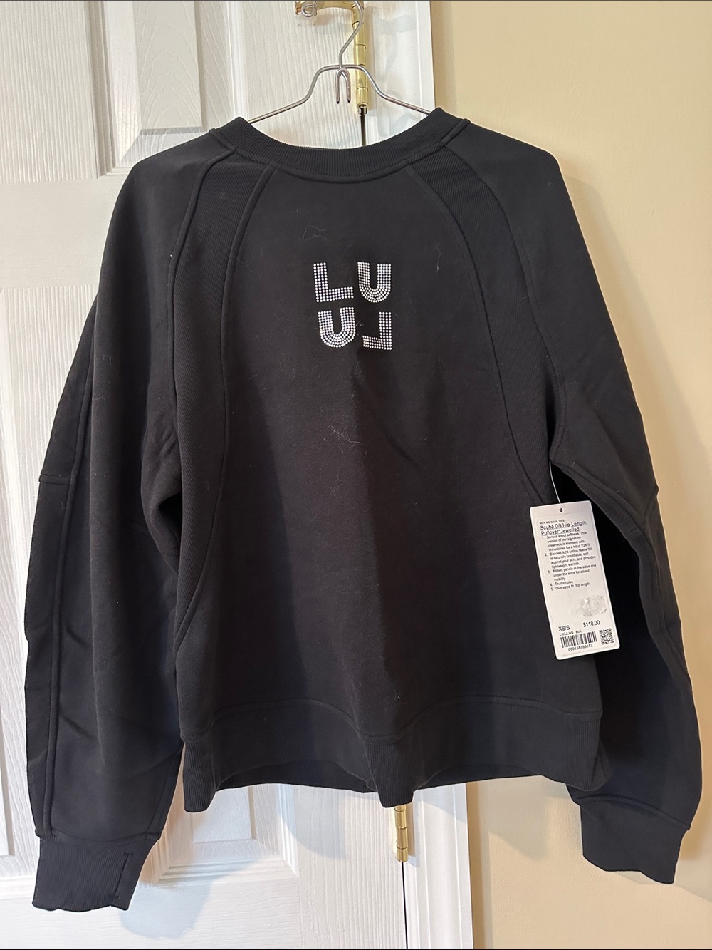 lululemon athletica Black Crew Neck Sweatshirt with Logo